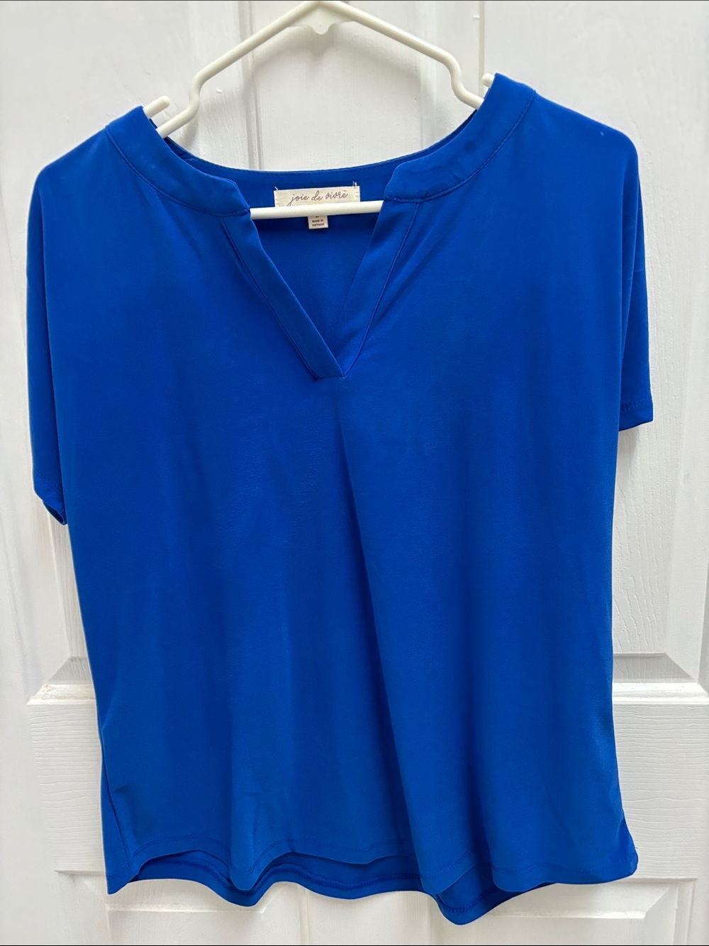 Joie de Vivre Royal Blue V-Neck Women's Top